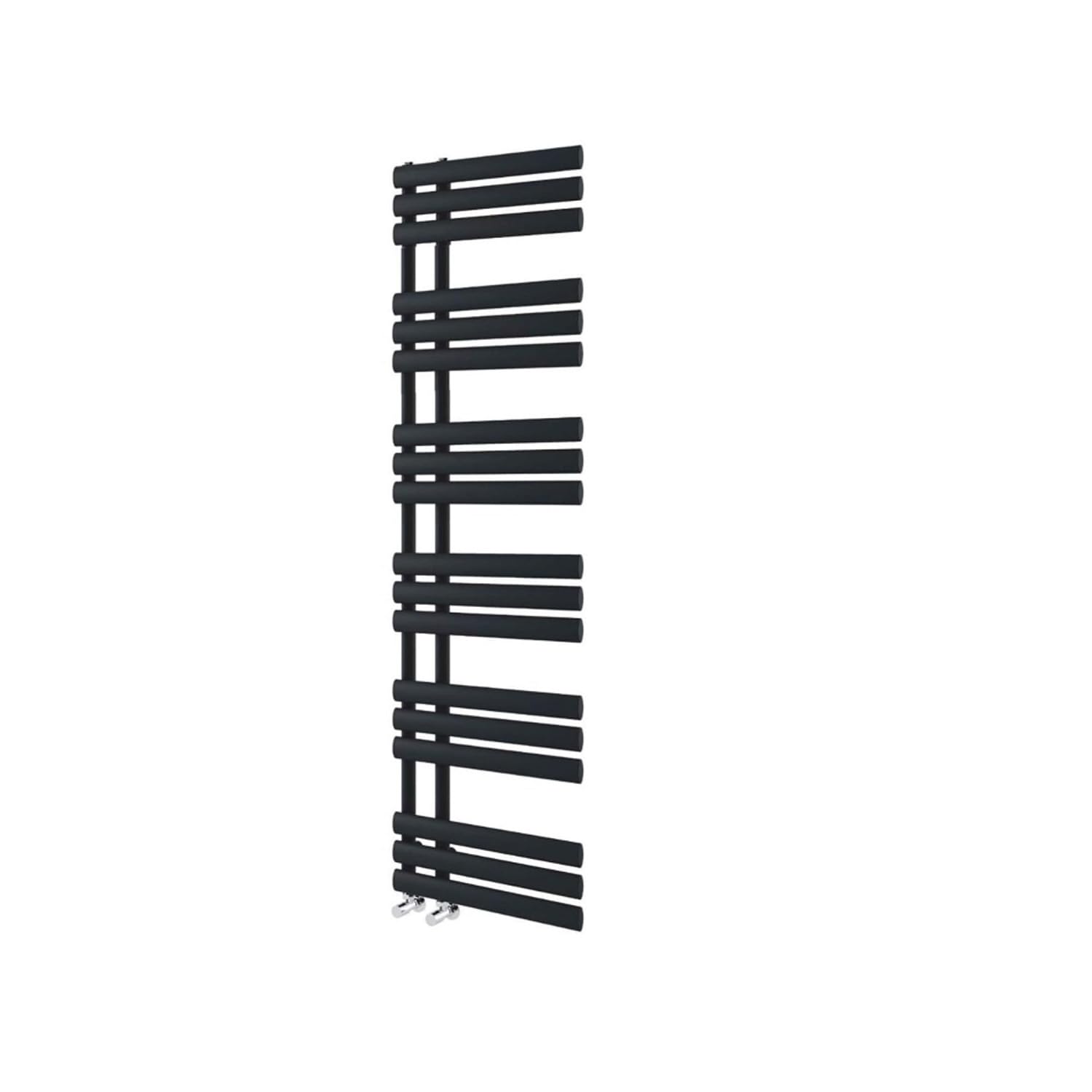 Go Bathrooms Black Towel Radiator 1750 x 500 Heated Towel Rail Vertical Designer Bathroom Radiator Heated Ladder Rail Central Heating