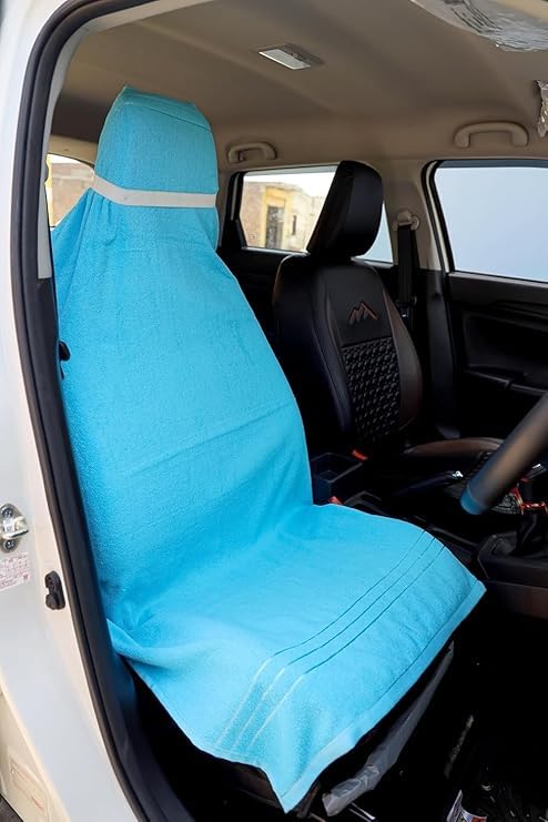 Image of Car Seat Towel Cover, Universal Size 76x152 cm, Soft and Comfortable Seat Protector for All Cars, Single Pack of 1 (1, Car Sky Blue, 30x60inc.)