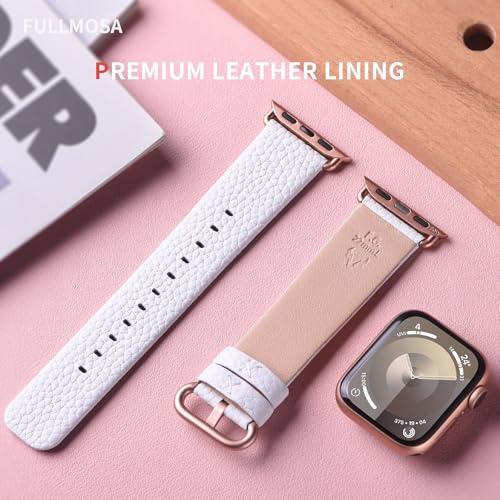 Image of Fullmosa Leather Band Compatible with Apple Watch Band 42mm 44mm 45mm 46mm 49mm, Genuine Leather Replacement Strap for iWatch Ultra3 /2 /1 SE3 /2 /1 Series 11 10 9 8 7 6 SE 5 4 3