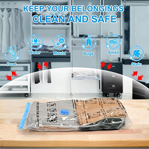 BoxLegend Vacuum Storage Bags 6 Packs Space Saving Vacuum Pack Storage Bags 3 Large 80x60cm+3 Medium 70x50cm Double Zip Seal & Leak Valve Reusable for Clothes Pillow Comforters Bedding - Image 3