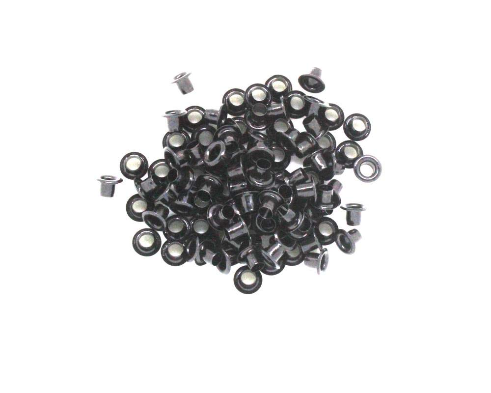 Nimida Light Weight, Soft and Durable Multipurpose Eyelet/Grommet Without Washer Made of Brass, Colour Black, Size Outer Dia 7mm, Inner 3mm, Outer Height 5mm and Inner 4mm | 100 nos