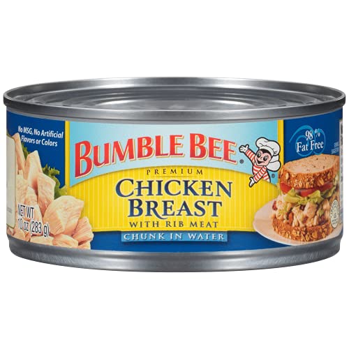 Bumble Bee Premium Chicken Breast With Rib Meat, Chunk In Water, 10 Oz Can (Pack Of 12) - 13G Protein Per Serving - Gluten Free, Keto Friendly - Great For Snack, Lunch Or Dinner Recipes #TOP13