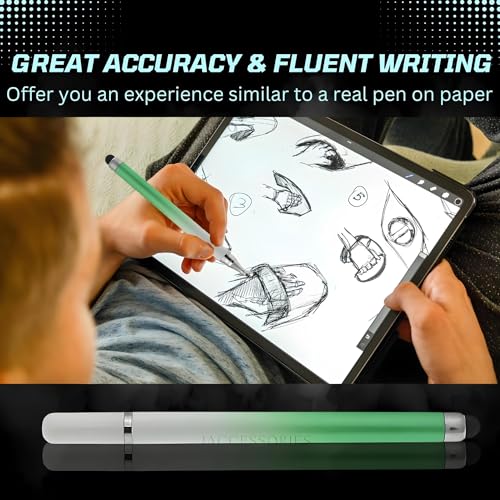Image of 2-Way Dual-Sided Stylus Pen for All Touch Screen Devices Android Mobile Phones Tablets Pads Smartphones - Green Gradient