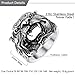 U7 Men Personalized Tiger Head Ring Vintage Enamel Black Stainless Steel Gothic Biker Rings, Statement Animal Rings for Party, Size 11