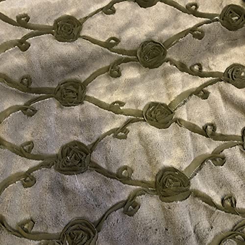 Tissu imitation fourrure de luxe au mètre avec broderie florale pour coupons de couture 10m