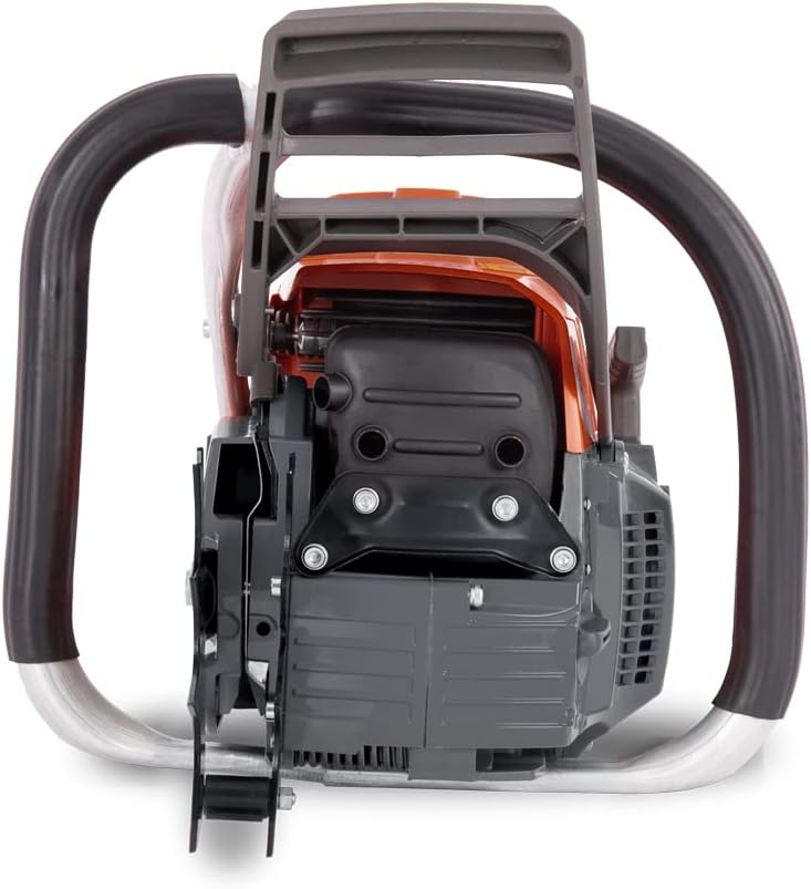 Farmertec 71cc G372 Holzfforma Gasoline Chain Saw Power Head With 28inch bar and chain Orange Dark Grey Wrap Around Handle Bar