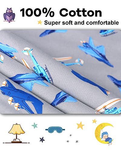 Image of DAUGHTER QUEEN Boys Pajamas 4 Pieces Long Set 100% Cotton Sleepwear Size 18 Months-12 Years