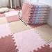 UWYTGF Foam Mat Interlocking Square Soft Puzzle Tiles Floor Mat,36Pcs Plush Foam Thicken Carpet Tiles Area Rugs,Anti Slip All Seasons Play Ground Mats - Easy to Clean,Gray + Light Purple