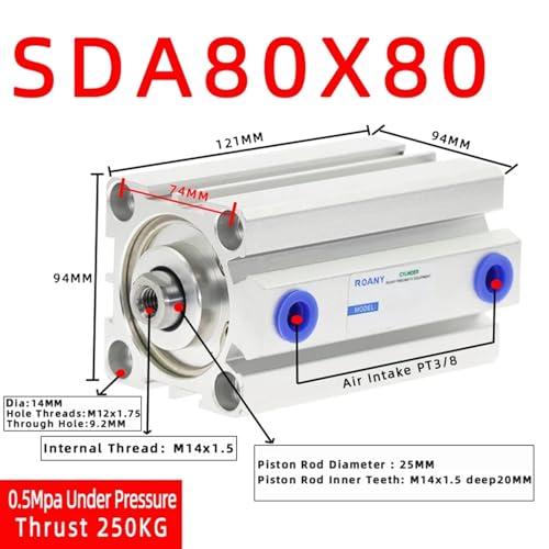Cylindre pneumatique SDA80 pour résoudre les problèmes d'espace restreint - 3