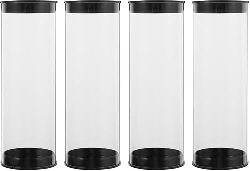 HANABASS 4 piezas de pelota de tenis transparente para latas de golf, recipiente de plástico transparente para tenis, tubo de tenis de plástico