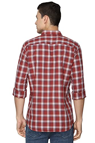 Image of Allen Solly Mens Checks Cotton Regular Fit Casual Shirt