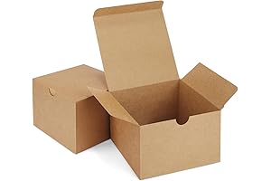 Eupako 5x5x3.5 Inches Brown Kraft Gift Boxes with Lids (25 Pack) Perfect...