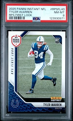 Graded 2025 Panini Instant Tyler Warren #RPSFL40 RPS First Look R...