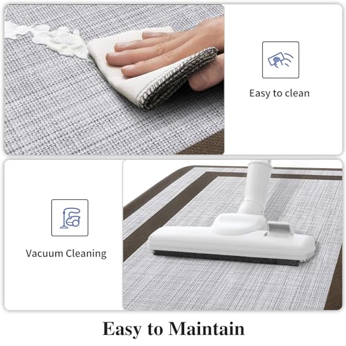 Mattitude Kitchen Mats Set of 2 Cushioned Anti-Fatigue Non-Skid Rug Sets Ergonomic Comfort Standing Mat for Kitchen, Floor, Office, Sink, Laundry,Chocolate