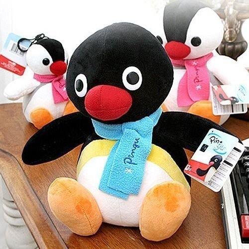 Pingu character Penguin stuffed animal plush black 10