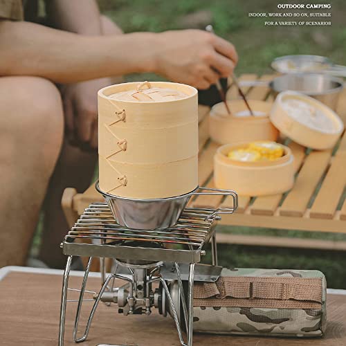 fengny Bolinhos de vapor ao ar livre portátil pequeno vapor vapor de bambu camping piquenique panela