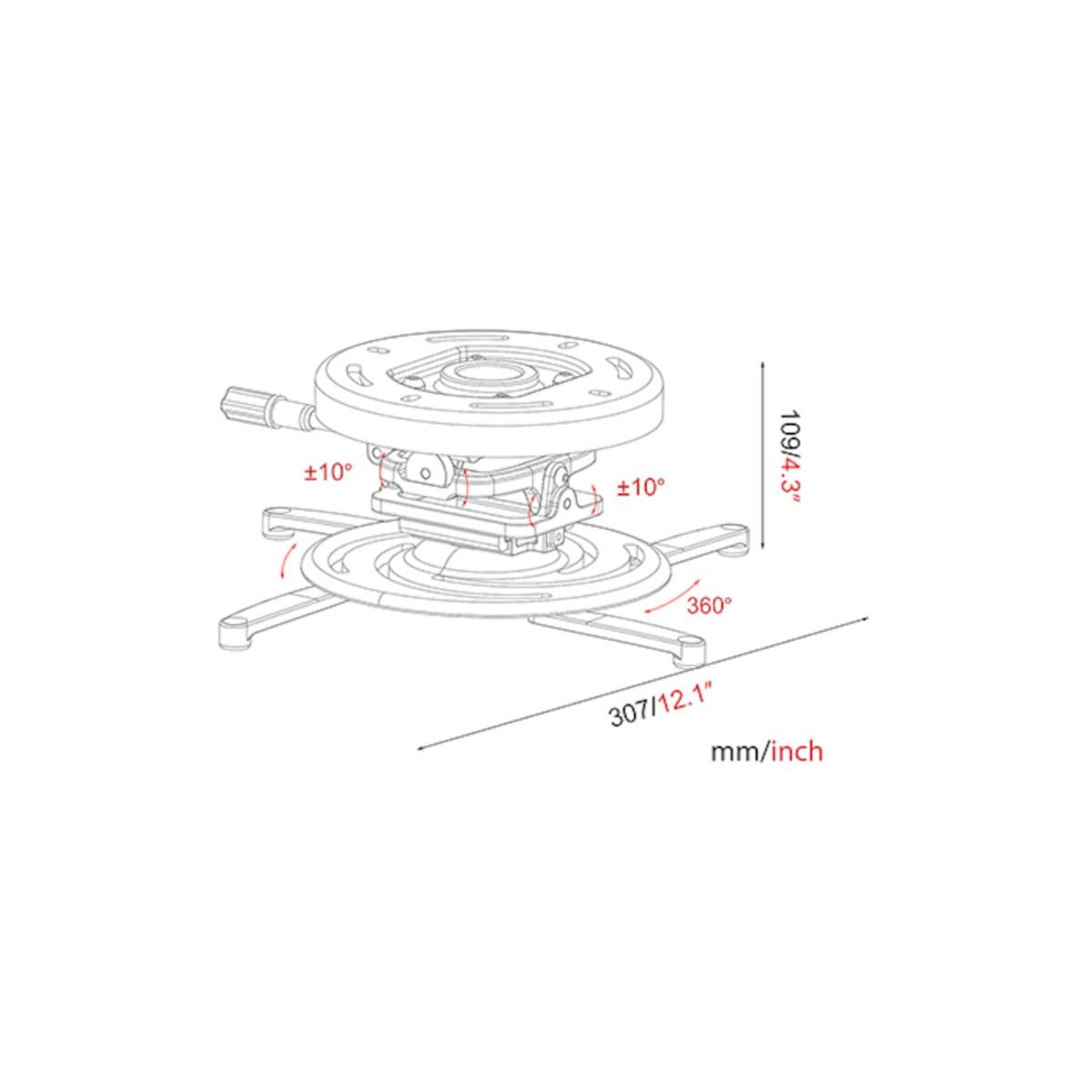 myWall H 16 WL Soporte de Techo para proyector Soporte de Techo Blanco