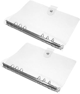 Tofficu 2 peças caixas de folhas soltas com glitter, pastas de arquivo de bolso, pastas de plástico, pastas de bolso para diário, scrapbook, pastas de bolso, capa de fichário pessoal para scrapbook fichário A6