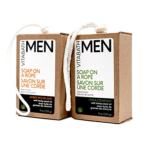 Vitabath Men's Lime & Cedarleaf Soap On A Rope Moisturizing Bar With Natural Hemp Oil & Shea Hydrating Whole Body Cleanser For Men Or Women - 9 Oz #TOP7