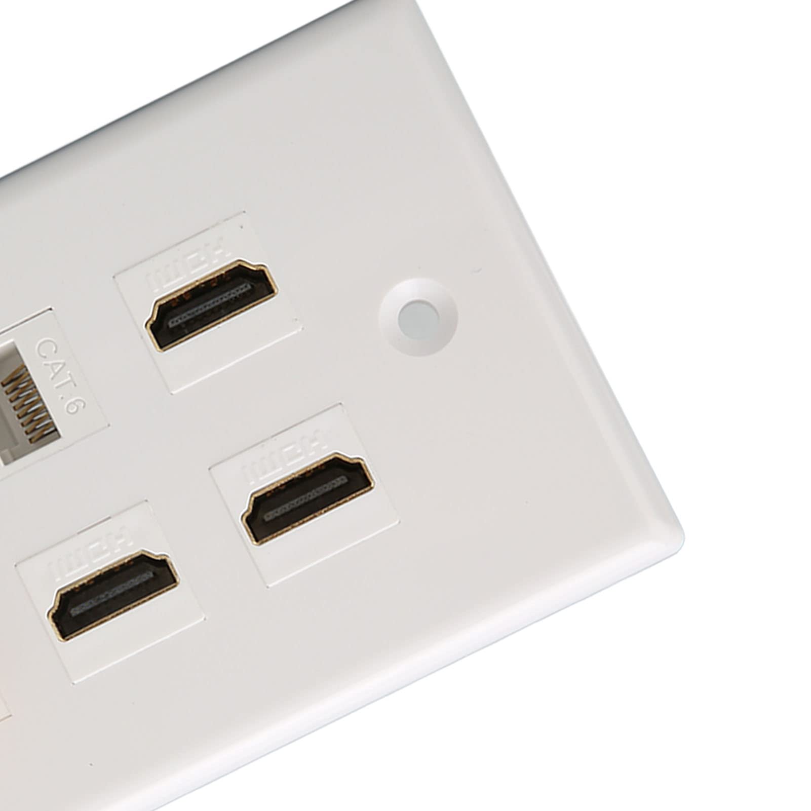 Goshyda Piastra da Parete HDMI Coassiale Ethernet, 6 Porte 4K HDMI RJ45 TV F Head Decorativa