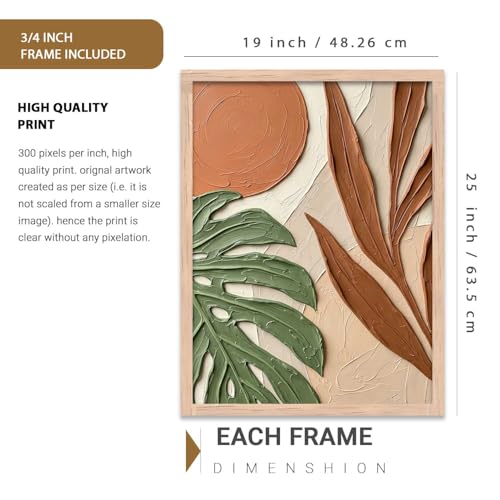 Image of kotart Aesthetic Botanical Art Home Decoration Painting | Boho Paintings With Frame For Living Room Bed Room Hotel Wall Decor Digital Reprint (25x37 inch)