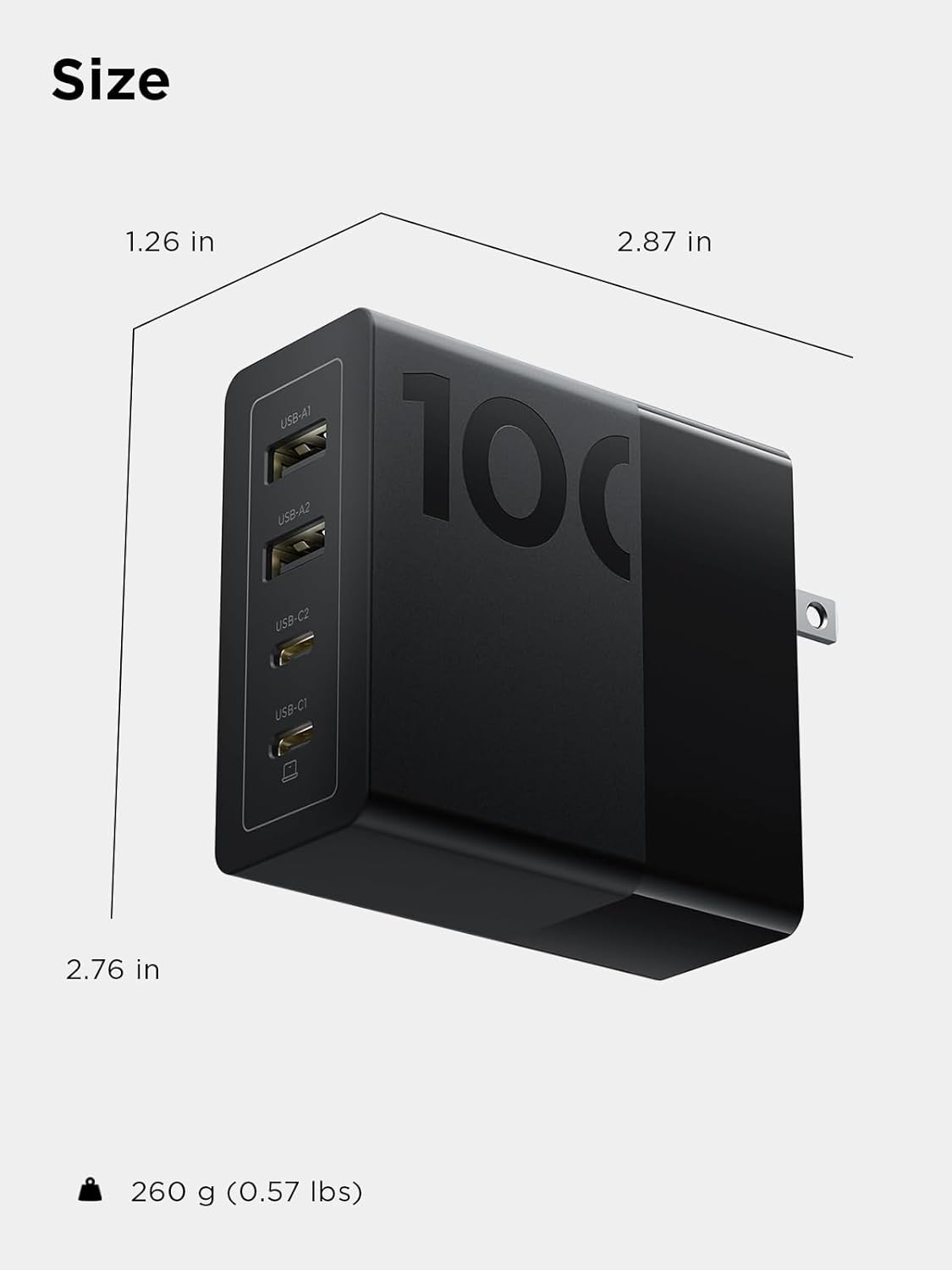 Lenovo 100W USB C Charger, 4-Port Multi-Device Fast Charging, Black GaN Power Block with 240W Cable, for Thinkpad, MacBook, Dell XPS, iPhone, Samsung