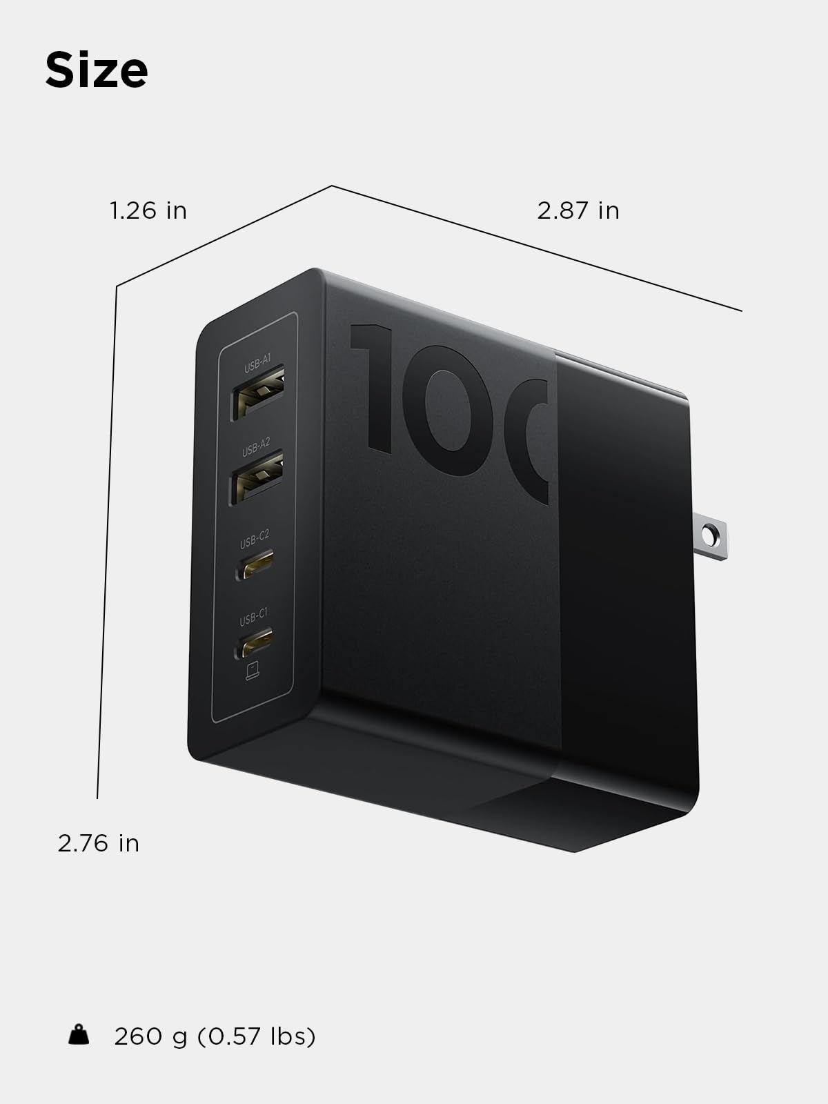 Lenovo Cargador USB C de 100 W, carga rápida multidispositivo de 4 puertos, bloque de alimentación GaN negro con cable de 240 W, para Thinkpad, MacBook, Dell XPS, iPhone, Samsung