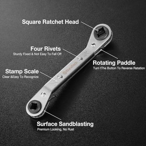 Image of DURATECH HVAC Service Wrench Set, 3 /16 inch, 1 /4 inch, 5 /16 inch, 3 /8 inch | Refrigeration Wrench, Air Conditioning & Refrigeration Equipment, Hex Bit Adapter