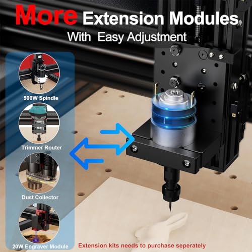 TTC450 CNC Router Machine,3-Axis Engraving All-Aluminum Milling Machine for Engraving, Cutting MDF, Acrylic, Solid Wood, Nylon, PCB, Carbon Fiberboard, Working Area 18.1 x 18.1 x 3.1In CNC Machine - Image 2