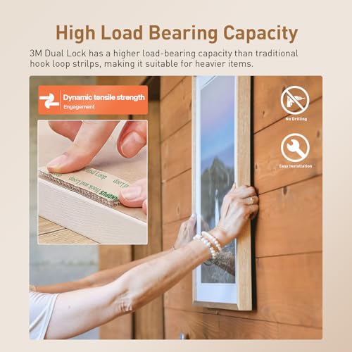 Image of 3M Dual Lock Low Profile Reclosable Fastener SJ4570 | 2 inch x 7.5Ft | Industrial-Strength Mounting Strips | Self-Mating Interlocking Hook with Strong Adhesive | Indoor & Outdoor Use