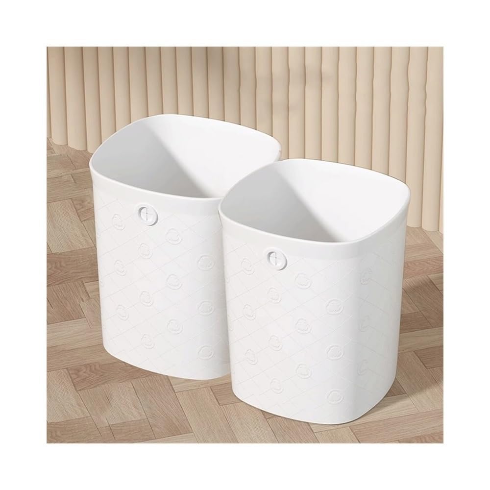H8Q4D7N5G9 Dustbin Wastebasket, Square Without Lid, for Home Kitchen Office Waste Paper Basket, Large/small, Two Packs