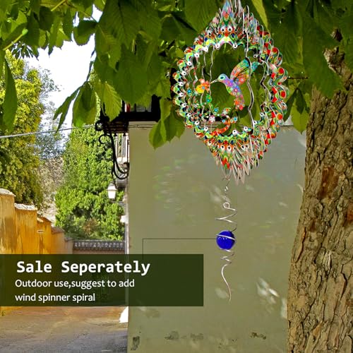 AoeDelyart Éolienne Colibri pour Cour et Jardin, Sculpture éolienne 3D d’Art cinétique 3D à Suspendre à l’extérieur, Cadeau pour Femme, Homme, mère, père, 30,5 cm – vue 2