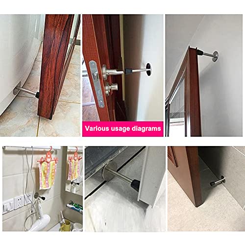 Topes de puerta autoadhesivos de acero inoxidable montados en pared 6