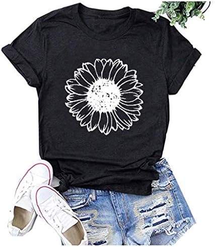 Gufesf Short Sleeve Tops for Women, Women's Fashion Sunflower Graphic Tees Crewneck Summer Casual Tops Loose Fit T Shirt 3 Gufesf Short Sleeve Tops for Women, Women's Fashion Sunflower Graphic Tees Crewneck Summer Casual Tops Loose Fit T Shirt