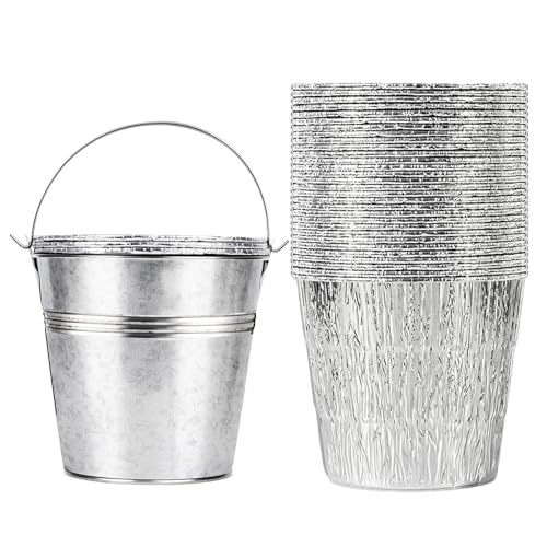 30-Pack Grease Liner and 1 Pack Sliver Bucket, Grill Drip Cups Compatible for Traeger Pro Series 575/780, 22/34 Series, Grill Accessories and Drip Tray Liner