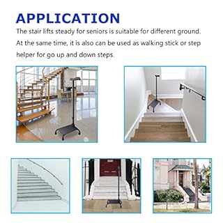 Aliseniors Adjustable Stair Climbing Cane for Seniors, Step Assist Aid for Walking Up & Down Stairs, Stability Walking Sticks and Mobility on Stairs, Stair Lift Walker Cane for Balance and Safety