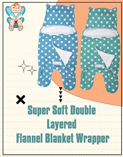 Image of New Born Multi-Purpose Baby Boy's and Baby Girl's Blanket and Sleeping Bag (Blue Sea Green, 0-6 Months)