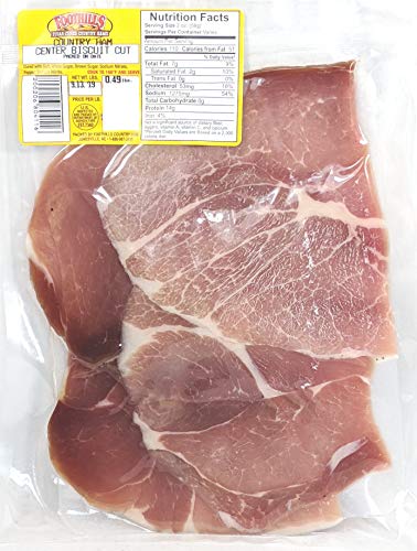 Foothills Sugar Cured Country Ham Center Biscuit Cut Approximately 8 Oz Packs