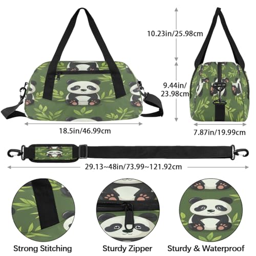 Bamboo Pandas Kids Duffle Bag Boys Girls Small Sport Dance Gym Bag for Overnight Travel Weekender Carry On4