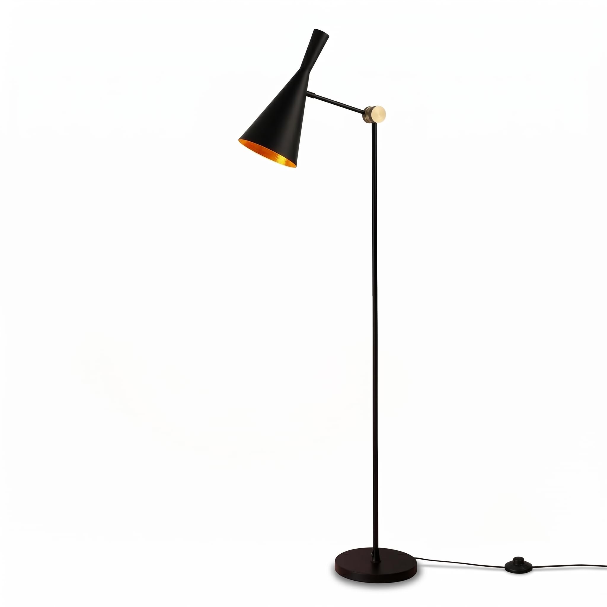 BARCELONA LED Lampa podłogowa OLIVIA Czarna Nowoczesna E27 | Czarna, aluminium, nowoczesny design, regulowany klosz, oprawa E27, salon sypialnia