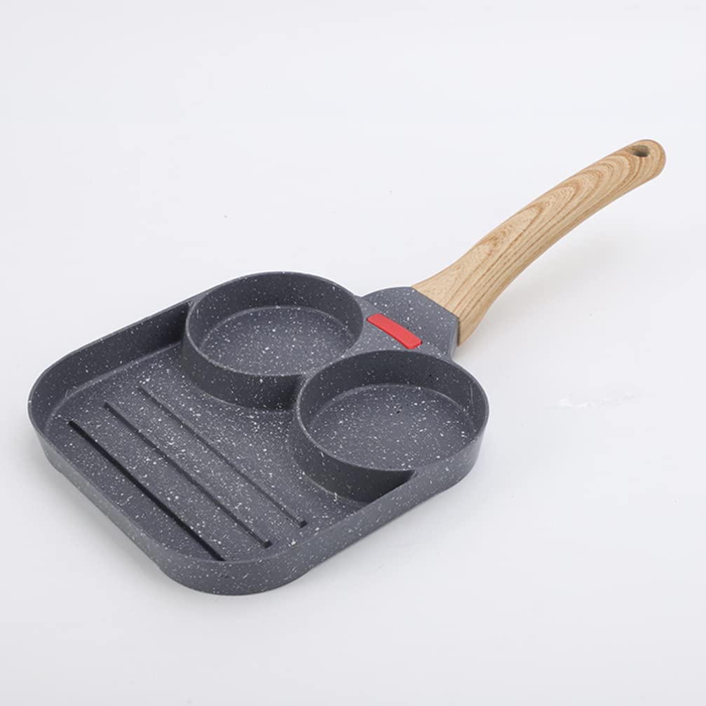 UPKOCH Padella Divisa in Minerali di Silicato Antiaderente 3 Sezioni Design a Scanalature Multiple per Cuocere Uova e Pancake Contemporaneamente per Cucina Domestica e Ristorante