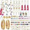 Namifin Kit de 384 piezas de llavero de brillo de labios con dijes y clips para llavero, dijes para bolsas de bricolaje, llaveros de fotos, regalos personalizados para amigos y pequeñas empresas