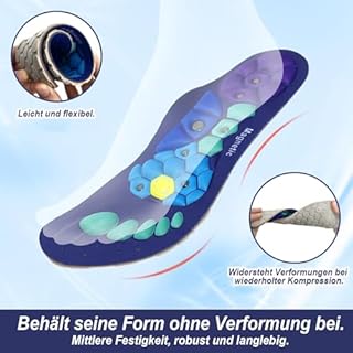 Solette per dimagrire, sollievo per piedi doloranti con inserti magnetici per agopressione blu, inserti per uomini e donne (nero, 44-47 x 1 paio)