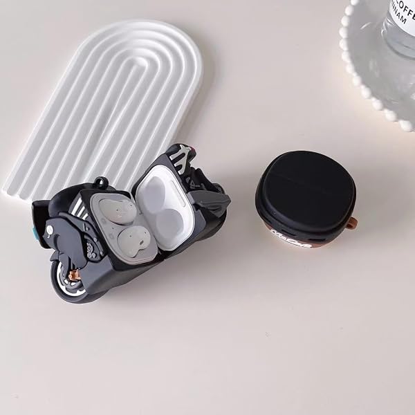 Coque en silicone pour Samsung Galaxy Buds2 Pro (2022) /Galaxy Buds 2 (2021) /Galaxy Buds Pro (2021) /Galaxy Buds Live (2020), coque en silicone avec porte-clés pour écouteurs (moto) - 2