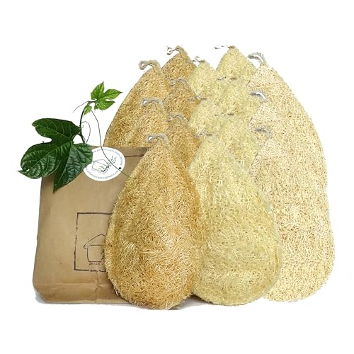 Natural Loofah Dish Sponge (Pack 15) - Vegetable Scrubber for