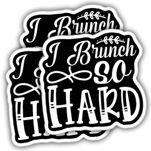 (3pcs) Sarcastic Stickers Sacarsm Stickers I Brunch So Hard Weather-Resistance Sticker for Tumbler, Water Bottles, Laptop, Car, Bumper Sticker