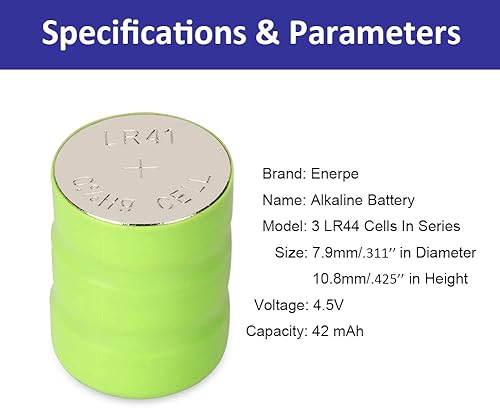 Miniatura 4 de Paquete de 10 baterías de repuesto 3AG3 / 3LR41 / 3x392 de 4.5 V para todos los cartuchos láser de visión