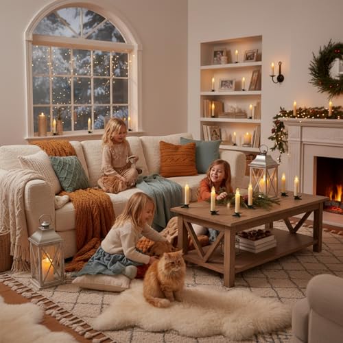 Image of Flameless LED Taper Candles with Clips, 4 inch Battery Operated Window Candles with Remote Timer Mini LED Chandelier Candlesticks for Home Decor Wedding Church Party & Tree Lighting,10 Pack,Timer