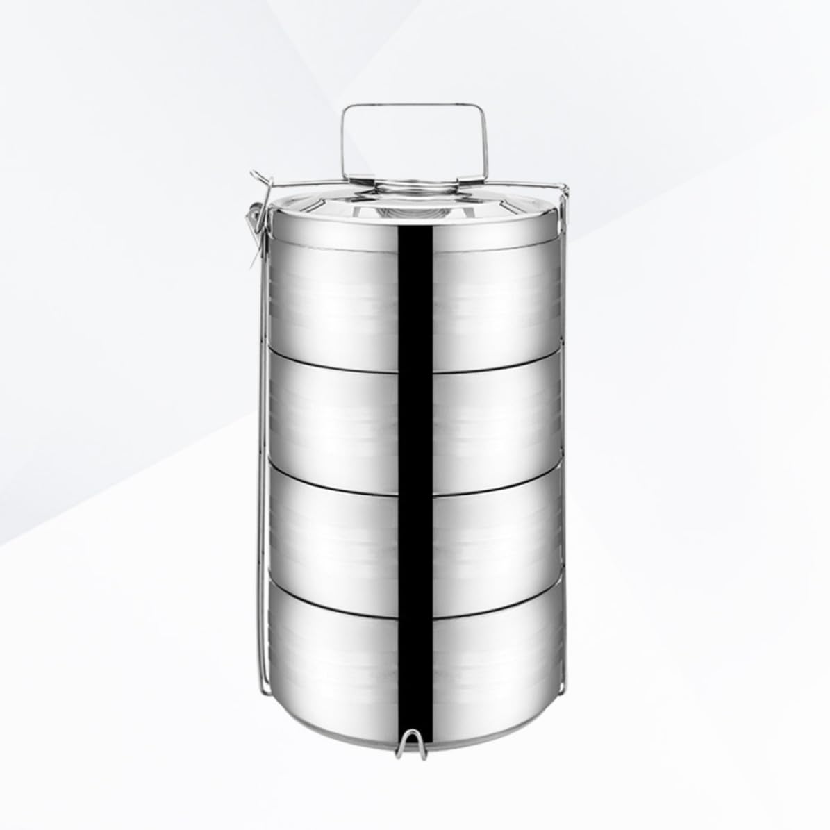 Operitacx Fiambrera Contenedor de Almuerzo Portátil Térmica de Acero Inoxidable Diseño de 4 Niveles que Conserva el Sabor Original Adecuado para Picnic y Escuela