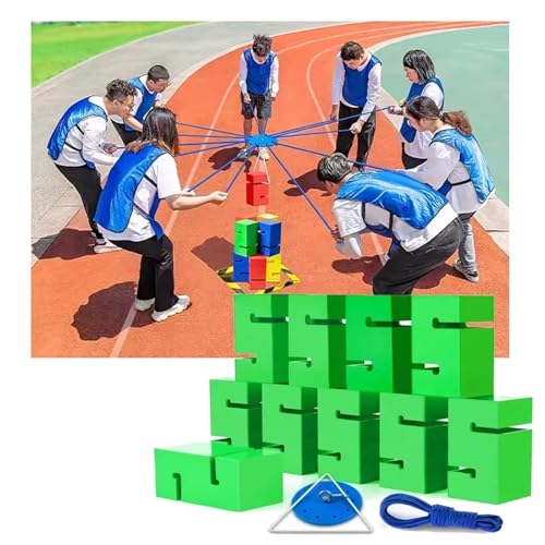 Team Building Block Tower Game - Outdoor Group Activity for Enhancing Communication and Fun